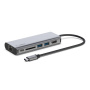 BELKIN 6 v 1 hub 4K HDMI / USB-C PD 3.0 / 2× USB-A 3.0 / RJ45 / SD čítačka s konektorom USB-C pre iPad / MacBook - strieborný