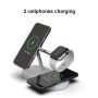 T268 3v1 magnetický bezdrôtový stojan s lampou pre iPhone / Apple Watch / AirPods - 15W - biely