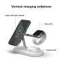 T268 3v1 magnetický bezdrôtový stojan s lampou pre iPhone / Apple Watch / AirPods - 15W - biely