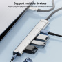 OTG-019X 5v1 hub - 3,5 mm jack / 2x USB-C / 2x USB-A na USB-C - tmavošedý