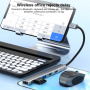 OTG-019X 5v1 hub - 3,5 mm jack / 2x USB-C / 2x USB-A na USB-C - tmavošedý