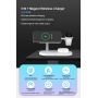 T268 3v1 magnetický bezdrôtový stojan s lampou pre iPhone / Apple Watch / AirPods - 15W - biely