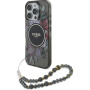Guess IML Flowers Pearl Strap kryt s pútkom a MagSafe pre iPhone 16 Pro Max - sivý