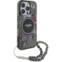 Guess IML Flowers Pearl Strap kryt s pútkom a MagSafe pre iPhone 16 Pro Max - sivý
