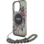 Guess IML Flowers Pearl Strap kryt s pútkom a MagSafe pre iPhone 16 Pro Max - sivý