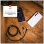 FIXED 2v1 opletený nabíjací a dátový kábel - USB-C na USB-C / Lightning - 2 m - tmavo šedý
