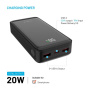FIXED Zen2 20 powerbank s portami USB-C \/ 2x USB-A - 20 000 mAh - čierna