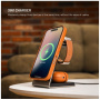 FIXED MagPowerstation Alu 2 3v1 magnetický bezdrôtový stojan pre iPhone / Apple Watch / AirPods - 15W - titánový