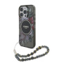 Guess IML Flowers Pearl Strap kryt s pútkom a MagSafe pre iPhone 16 Pro Max - sivý