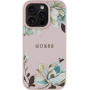 Guess Grained Magnolia kryt so vzorom kvetov a MagSafe pre iPhone 16 Pro - ružový