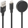 2v1 opletený dátový a nabíjací kábel USB-A / Lightning / magnetický puk pre iPhone / iPad / Apple Watch / AirPods - 1 m - čierny