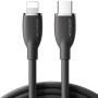 JOYROOM SA29-CL3 silikónový rýchlonabíjací a dátový kábel 30W USB-C/Lightning na iPhone/iPad/iPod/AirPods - 1,2 m - čierny