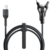 Nomad Kevlar univerzálny opletený kábel PD 100W USB-A / USB-C / Lightning / micro USB na iPhone/iPad/MacBook/AirPods - 1,5 m - čierny