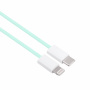 Opletený dátový a nabíjací kábel PD 20W USB-C / Lightning pre iPhone / iPad / iPod / AirPods - 1 m - zelený