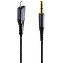 Joyroom prepájací kábel AUX s konektormi lightning/3,5 mm jack pre iPhone / iPad - 1 m - čierny
