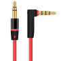 Prepájací audiokábel AUX 3,5 mm jack s&nbsp;kolienkom pre iPhone / iPad / iPod - 1,2 m - červený