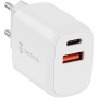 Tactical Base Plug Dual napájací adaptér 20 W USB-C / USB-A pre iPhone/iPad/iPod/AirPods - biely