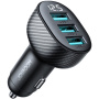 JOYROOM CCD03 autonabíjačka s displejom a portami 3x USB-A - 17W - čierna