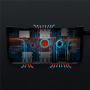 YME68 9v1 hub - slot na SD / TF kartu / HDMI / 3,5 mm jack / 2x USB-C / 3x USB-A na USB-C pre MacBook - sivý