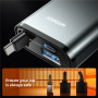 JOYROOM CCL07 sada autonabíjačky s portami USB-C / USB-A a výsuvného kábla USB-C - 45W - 0,8 m - tmavo šedá