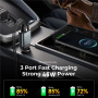 JOYROOM CCL07 sada autonabíjačky s portami USB-C / USB-A a výsuvného kábla USB-C - 45W - 0,8 m - tmavo šedá