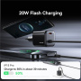USAMS CC261 sada adaptéra s portom USB-C a integrovaného kábla USB-C - 20W - 1,2 m - tmavo šedá