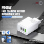 WEKOME WP-U63 rýchlonabíjací adaptér s portami 2x USB-C / USB-A - 40W - biely