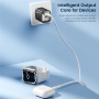 Toocki TCT33 GaN rýchlonabíjací adaptér s displejom a portami USB-C / USB-A - 33W - čierny