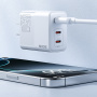 WEKOME WP-U66 GaN rýchlonabíjací adaptér s portami 2x USB-C / USB-A - 65W - biely