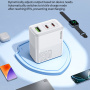 WEKOME WP-U66 GaN rýchlonabíjací adaptér s portami 2x USB-C / USB-A - 65W - biely