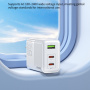 WEKOME WP-U66 GaN rýchlonabíjací adaptér s portami 2x USB-C / USB-A - 65W - biely