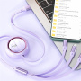 WEKOME Star Series 3v1 výsuvný nabíjací a dátový kábel - USB-A na USB-C / Lightning / micro USB - 1,2 m - fialový