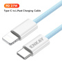 ENKAY opletený nabíjací a dátový kábel - USB-C na Lightning - 1 m - biely