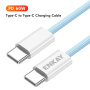 ENKAY opletený nabíjací a dátový kábel - USB-C na USB-C - 2 m - modrý