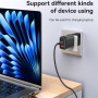 Yesido CA188 opletený nabíjací a dátový kábel - USB-C na USB-C - 30 cm - čierny
