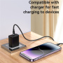 Yesido CA193 opletený nabíjací a dátový kábel - USB-C na Lightning - 3 m - čierny