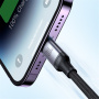 JOYROOM S-A21 3v1 univerzálny opletený nabíjací kábel - USB-C na USB-C / Lightning / micro USB - 1,2 m - čierny