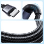 JOYROOM S-A21 3v1 univerzálny opletený nabíjací kábel - USB-C na USB-C / Lightning / micro USB - 1,2 m - čierny