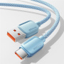 ESSAGER ES-X46 opletený nabíjací a dátový kábel - USB-A na USB-C - 2 m - modrý