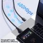 ESSAGER ES-X46 opletený nabíjací a dátový kábel - USB-C na USB-C - 2 m - ružový