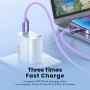Toocki TQ-X55 nabíjací a dátový kábel - USB-C na Lightning - 1 m - fialový