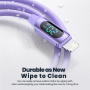 Toocki TQ-X55 nabíjací a dátový kábel - USB-C na Lightning - 1 m - fialový