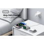 YM-T1 3v1 bezdrôtová MagSafe nabíjačka pre iPhone / Apple Watch / AirPods - 15W - tmavo šedá