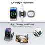 YM-T1 3v1 bezdrôtová MagSafe nabíjačka pre iPhone / Apple Watch / AirPods - 15W - tmavo šedá