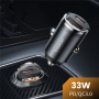 Toocki TQ-CC34A mini autonabíjačka s portami USB-C / USB-A - 30W - čierna