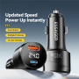 ESSAGER ES-CC19 autonabíjačka s displejom a portami USB-C / USB-A - 140W - čierna