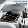 ESSAGER ES-CC19 autonabíjačka s displejom a portami USB-C / USB-A - 140W - čierna