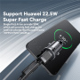 ESSAGER ES-CC15 mini autonabíjačka s portami USB-C / USB-A - 45W - tmavo sivá