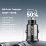ESSAGER ES-CC15 mini autonabíjačka s portami USB-C / USB-A - 45W - čierna