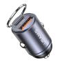 USAMS US-CC206 autonabíjačka s portami USB-C / USB-A - 30W - šedá